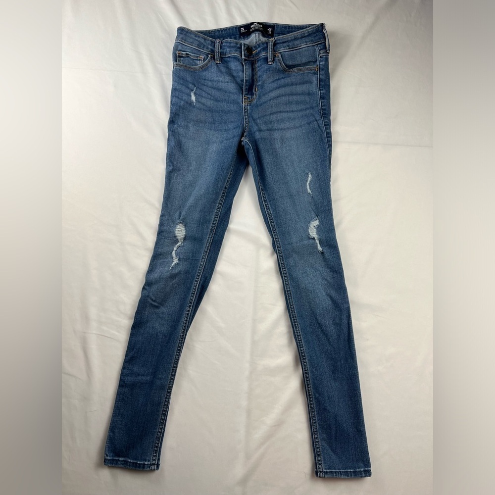 Hollister - Women’s Jeans - 3 Short - 26 x 28 - Blue - Distressed - Skinny